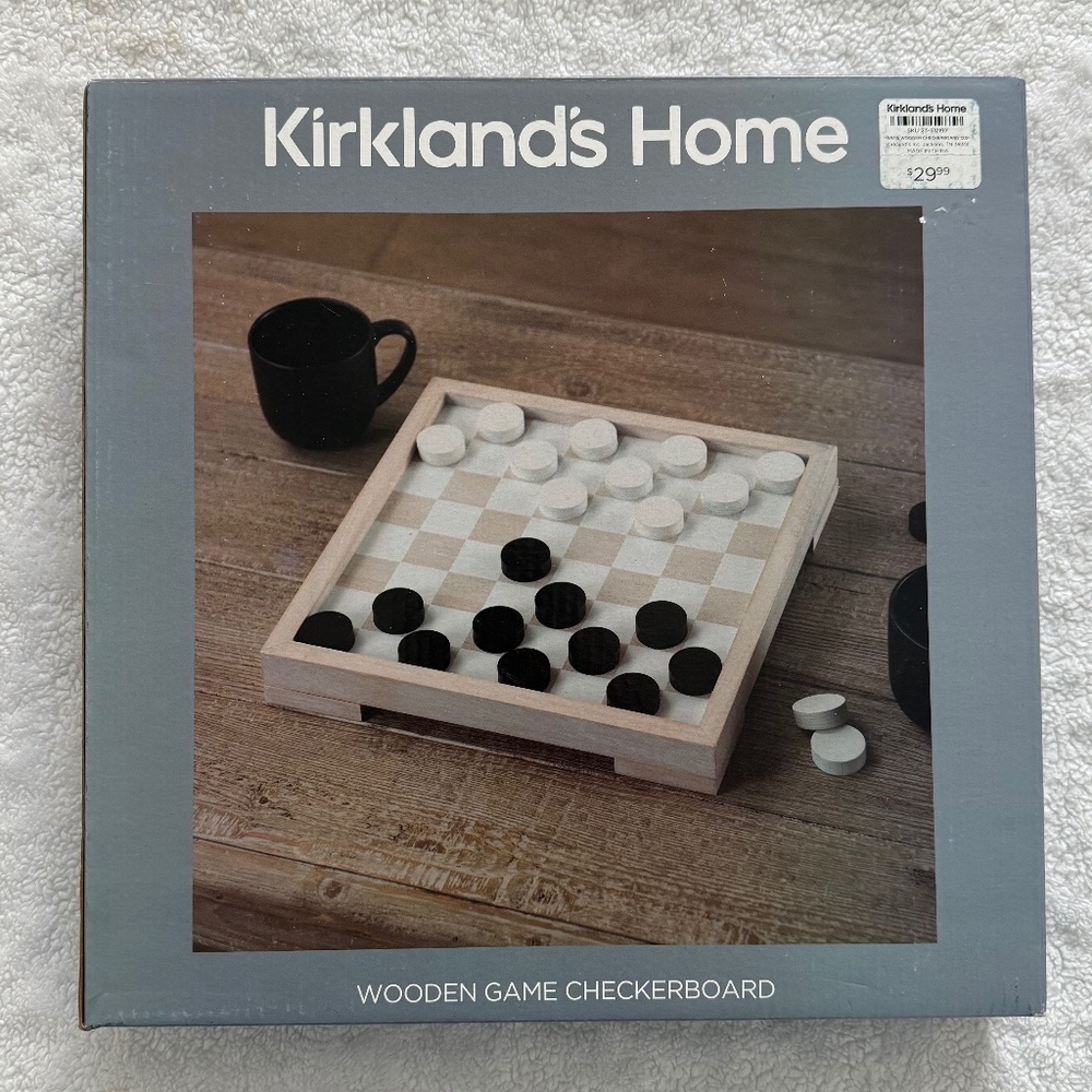 Wooden Game Checkerboard NWT